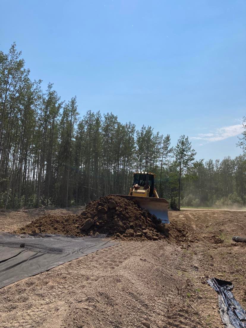 Dozer pushing dirt
