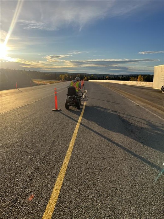 ACL Construction road and intersection improvements line painting
