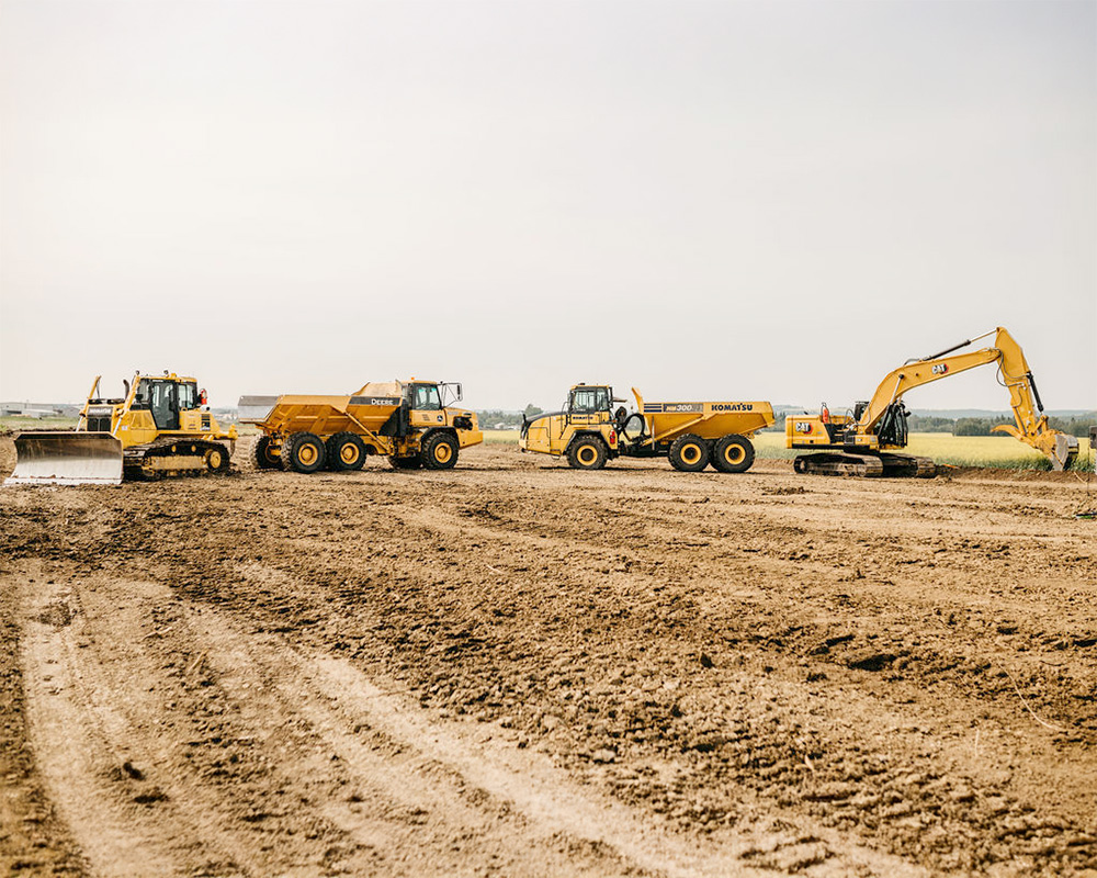 rock truck excavator bulldozer