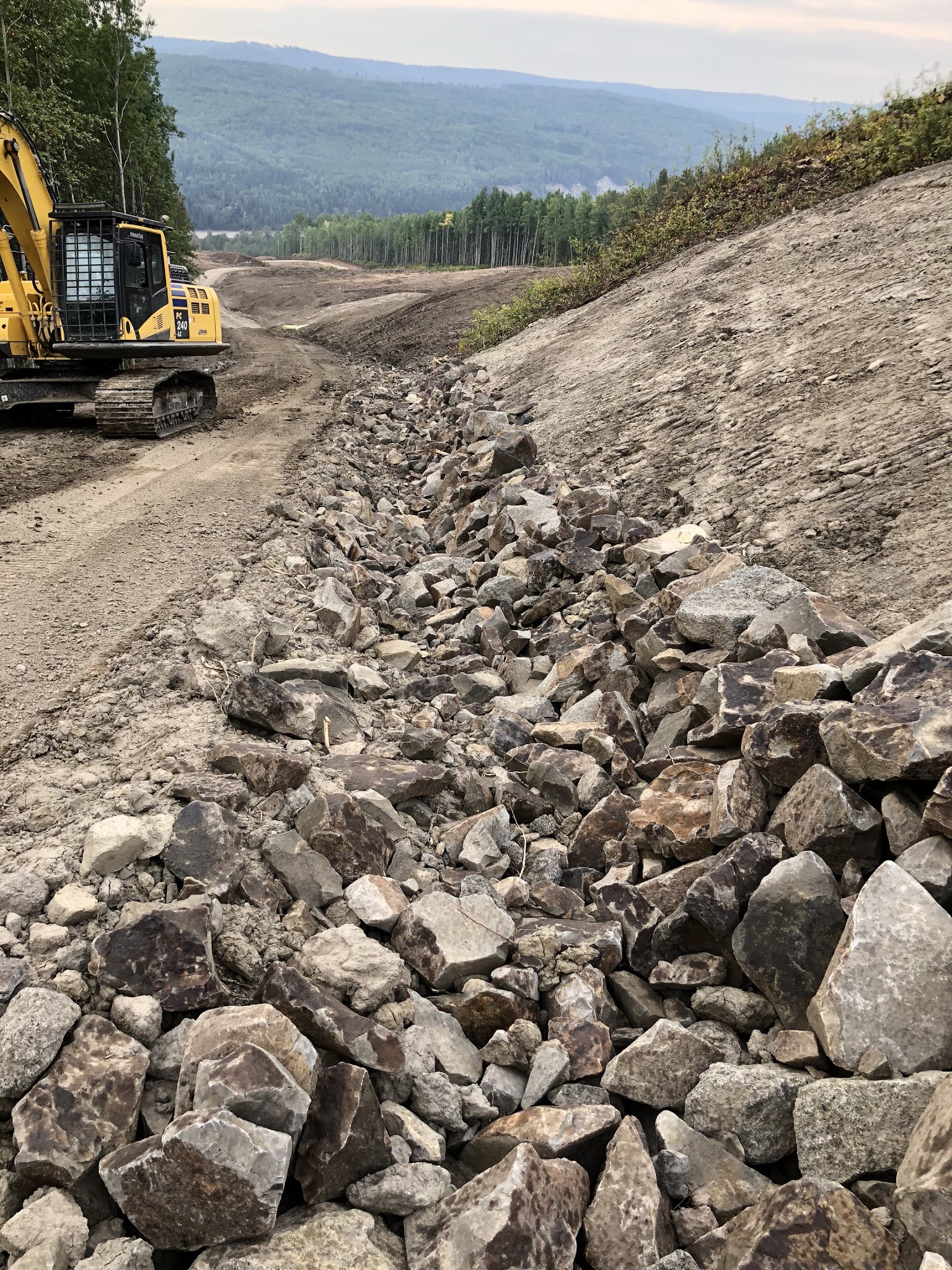 BC Hydro PRES Project ACL Construction Excavator Ditching